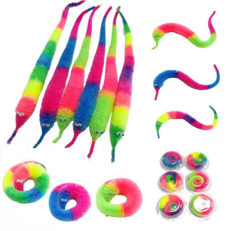 Colorful Cat Toy Ball Set - Interactive Faux Fur Balls & Feather Toys for Cats