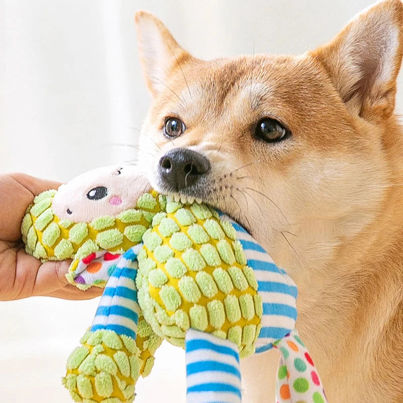 Cute Character Plush Squeaky Dog Toy - Soft Stuffed Animal Toy for Dogs