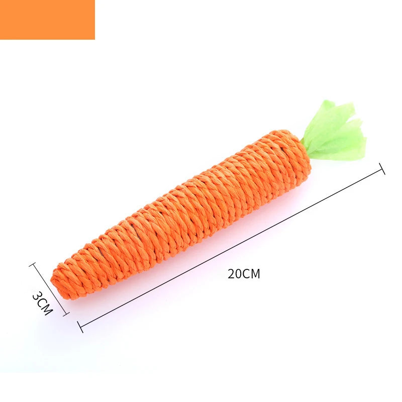 Carrot Cat Chew Toy - Interactive Wood & Paper Scratching Toy for Cat