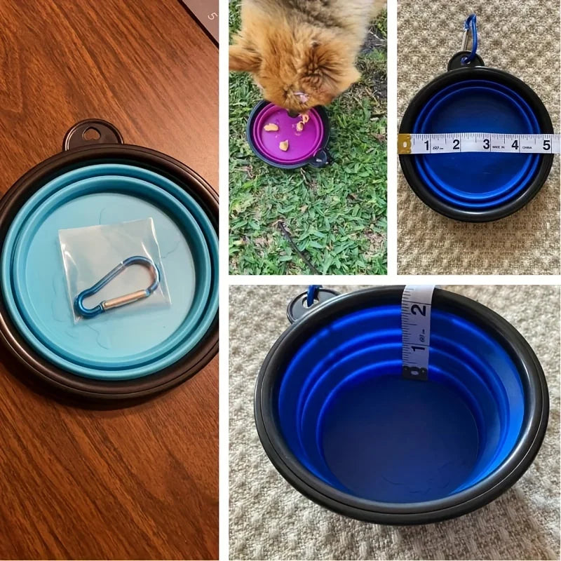 Collapsible Dog Travel Bowl - Portable Foldable Food & Water Bowl for Dogs