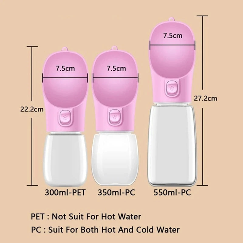 Portable Dog Water Bottle - Leakproof Travel Water Dispenser for Dogs & Cats