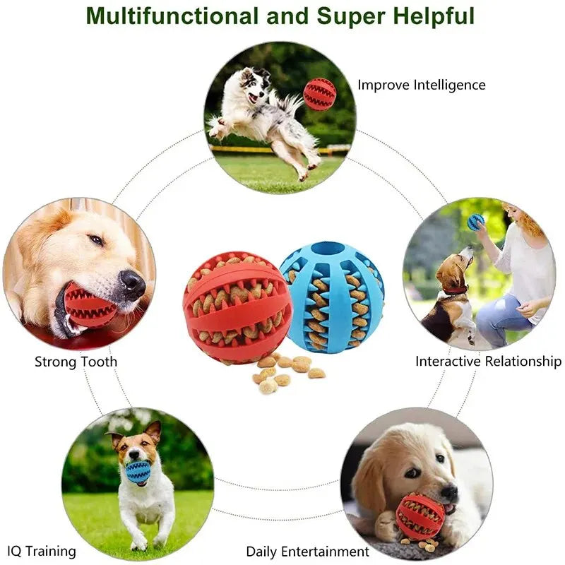 Dog Treat Ball Toy - Interactive Food Feeder & Teeth Cleaner for Dogs