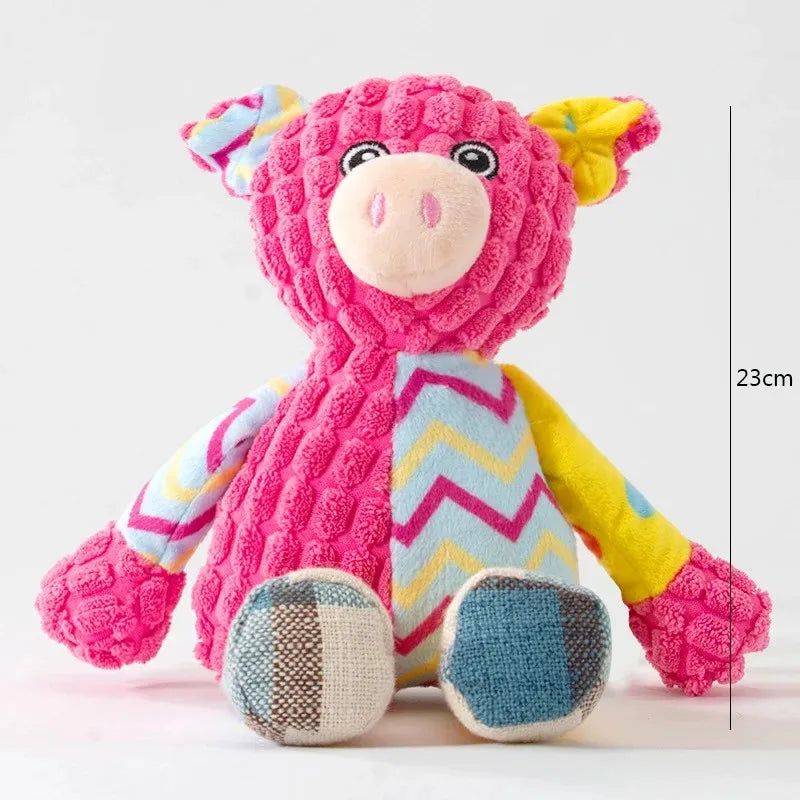 Cute Character Plush Squeaky Dog Toy - Soft Stuffed Animal Toy for Dogs