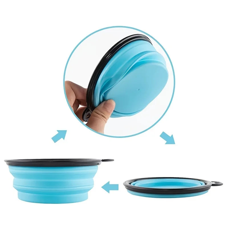 Collapsible Dog Travel Bowl - Portable Foldable Food & Water Bowl for Dogs