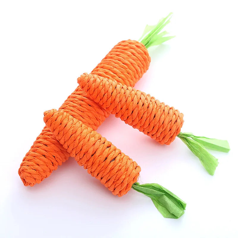 Carrot Cat Chew Toy - Interactive Wood & Paper Scratching Toy for Cat