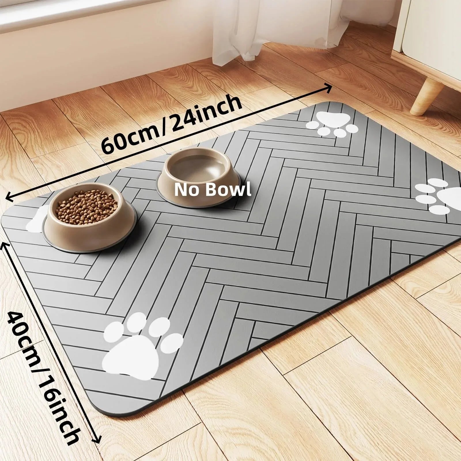 Non-Slip Pet Feeding Mat - Waterproof Food & Water Bowl Mat for Dogs & Cats