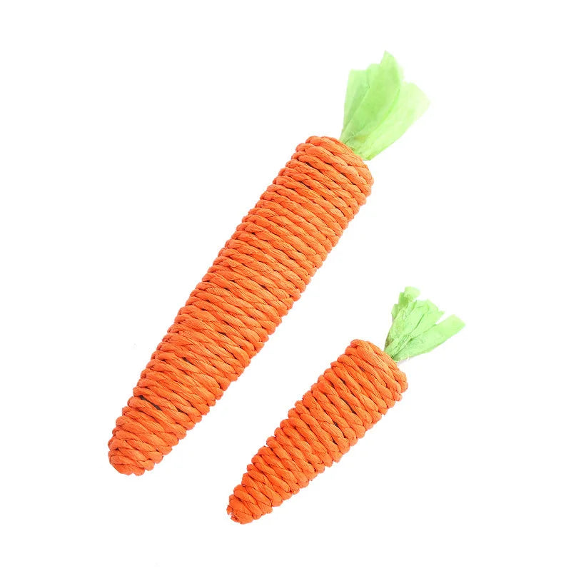Carrot Cat Chew Toy - Interactive Wood & Paper Scratching Toy for Cat