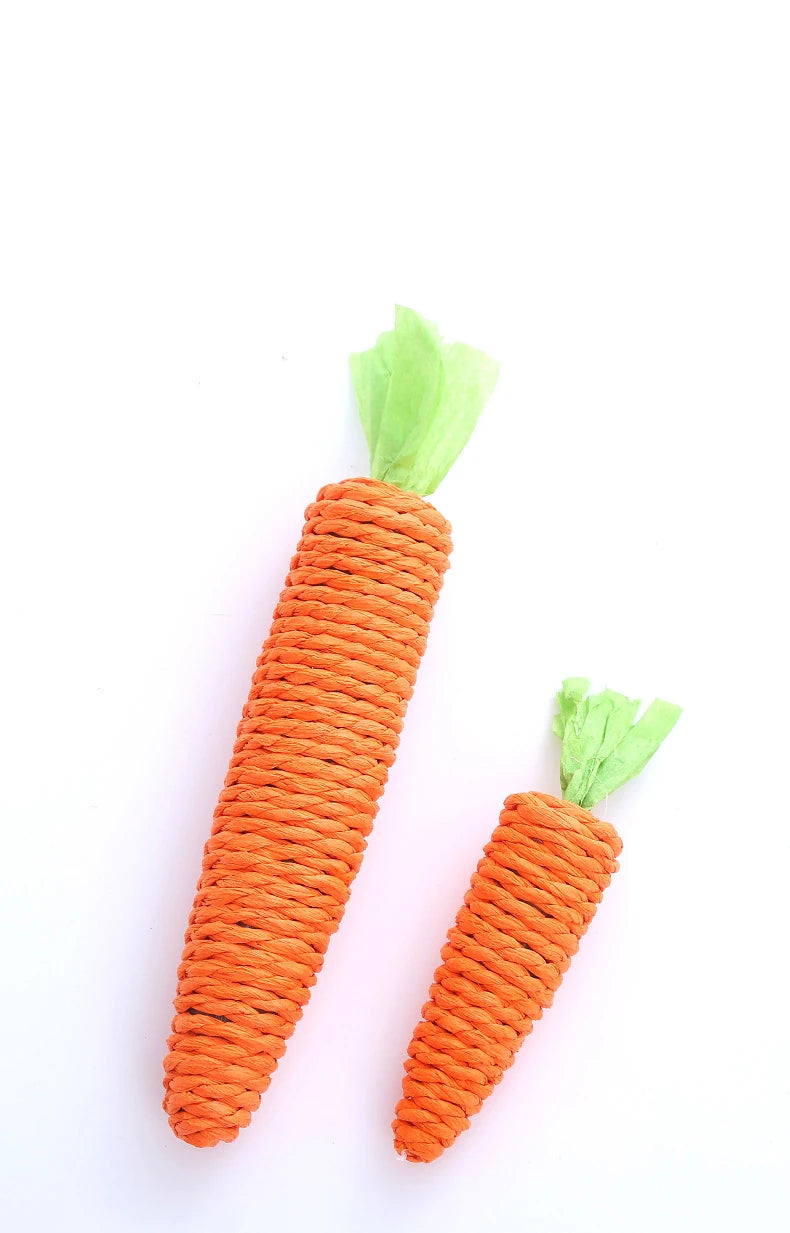 Carrot Cat Chew Toy - Interactive Wood & Paper Scratching Toy for Cat