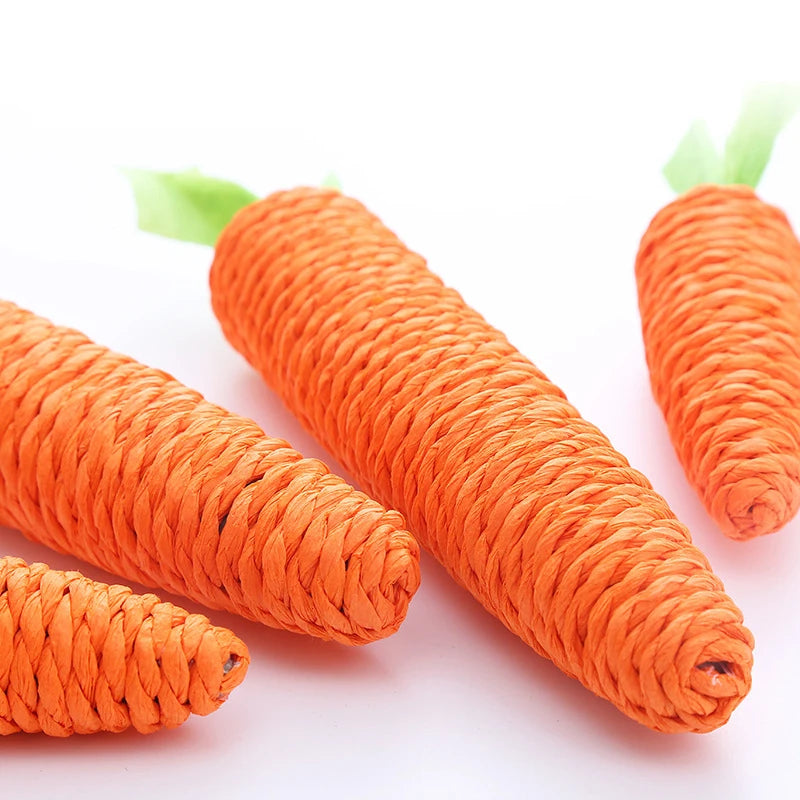 Carrot Cat Chew Toy - Interactive Wood & Paper Scratching Toy for Cat