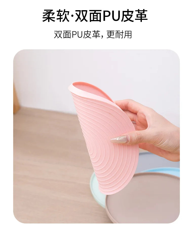 Round Pet Placemat - Non-Slip Rubber Bowl Mat for Dogs & Cats