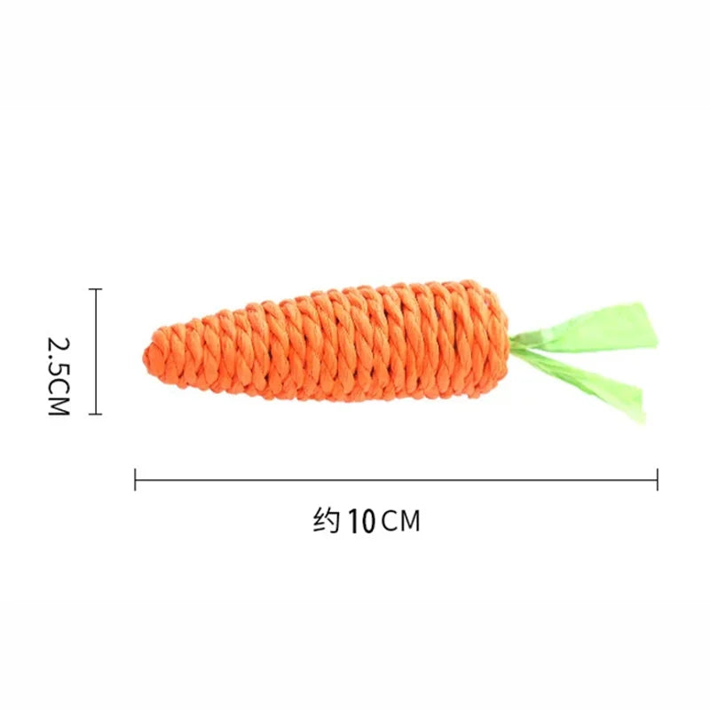 Carrot Cat Chew Toy - Interactive Wood & Paper Scratching Toy for Cat
