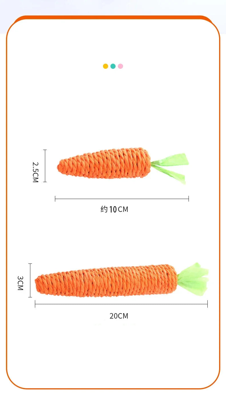 Carrot Cat Chew Toy - Interactive Wood & Paper Scratching Toy for Cat