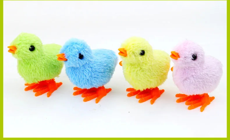 Wind-Up Jumping Chick Toy - Cute Fluffy Baby Chick for Cats & Kids