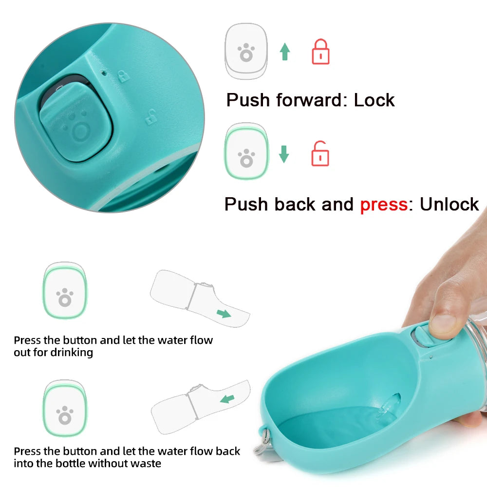 Portable Dog Water Bottle - Leakproof Travel Water Dispenser for Dogs & Cats
