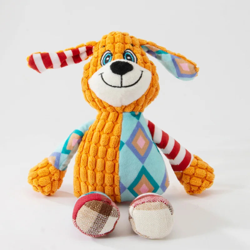 Cute Character Plush Squeaky Dog Toy - Soft Stuffed Animal Toy for Dogs