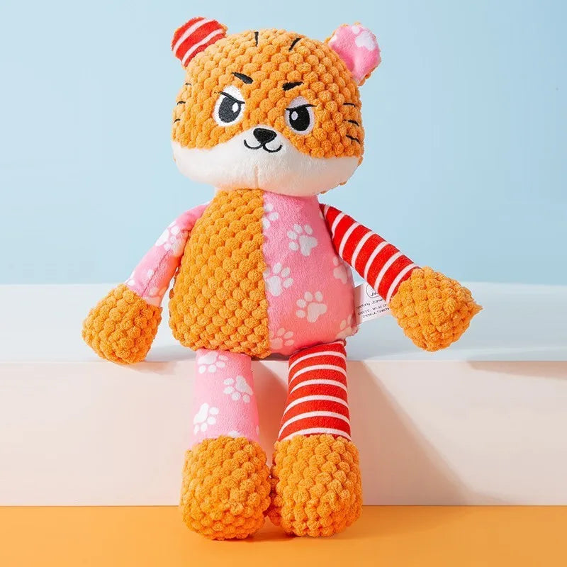 Cute Character Plush Squeaky Dog Toy - Soft Stuffed Animal Toy for Dogs