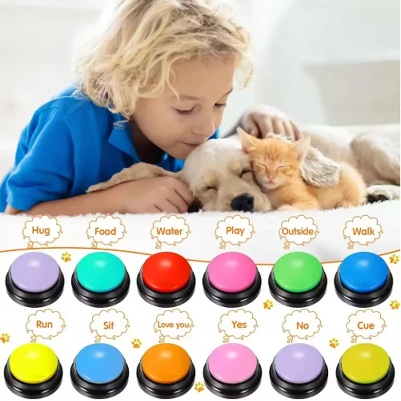 Pet Communication Button Set - Recordable Talking Buttons for Dogs & Cats