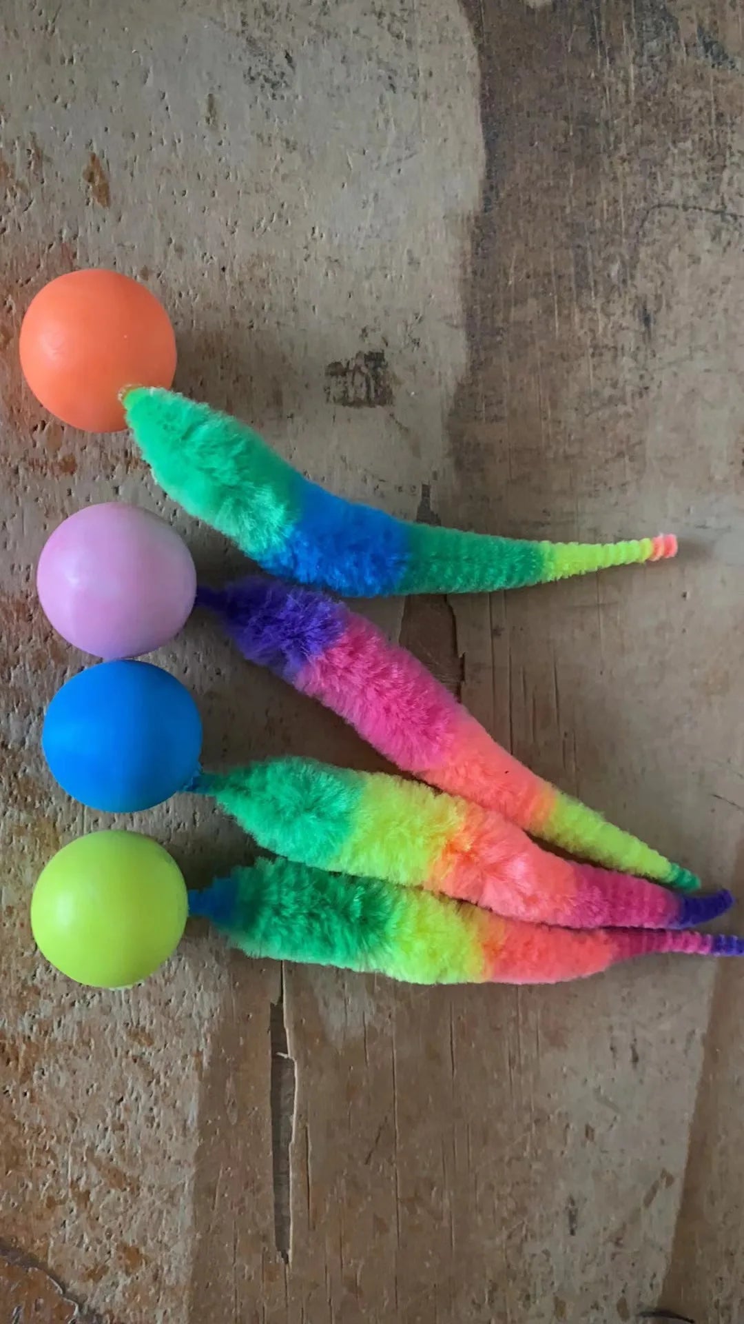 Colorful Cat Toy Ball Set - Interactive Faux Fur Balls & Feather Toys for Cats
