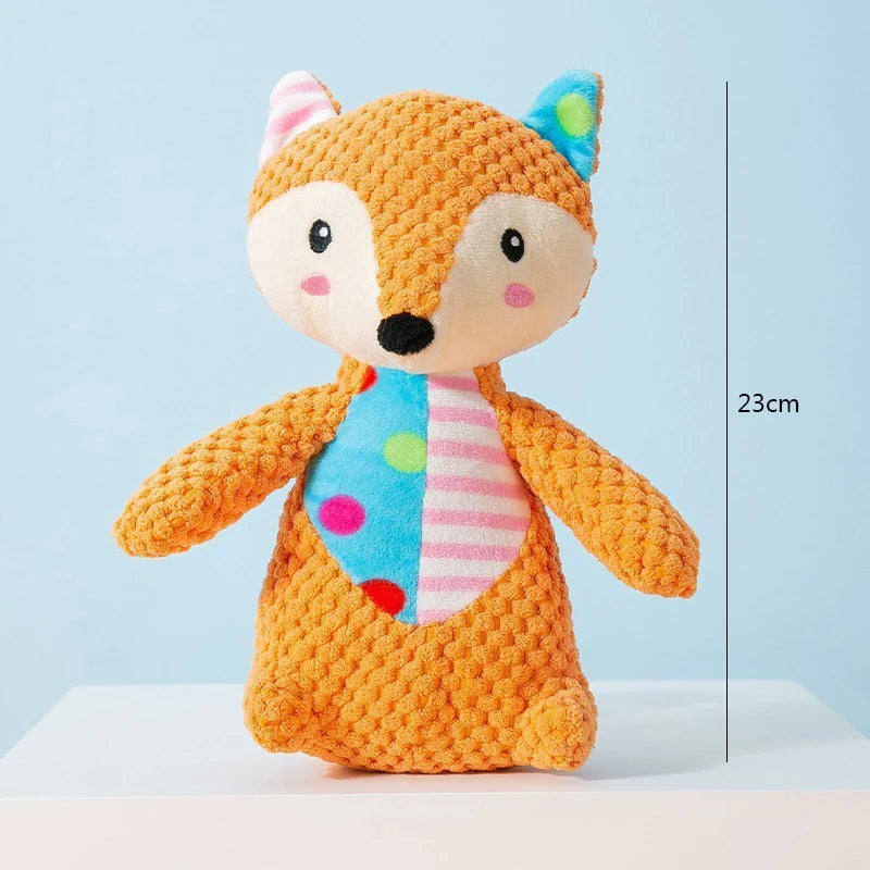 Cute Character Plush Squeaky Dog Toy - Soft Stuffed Animal Toy for Dogs
