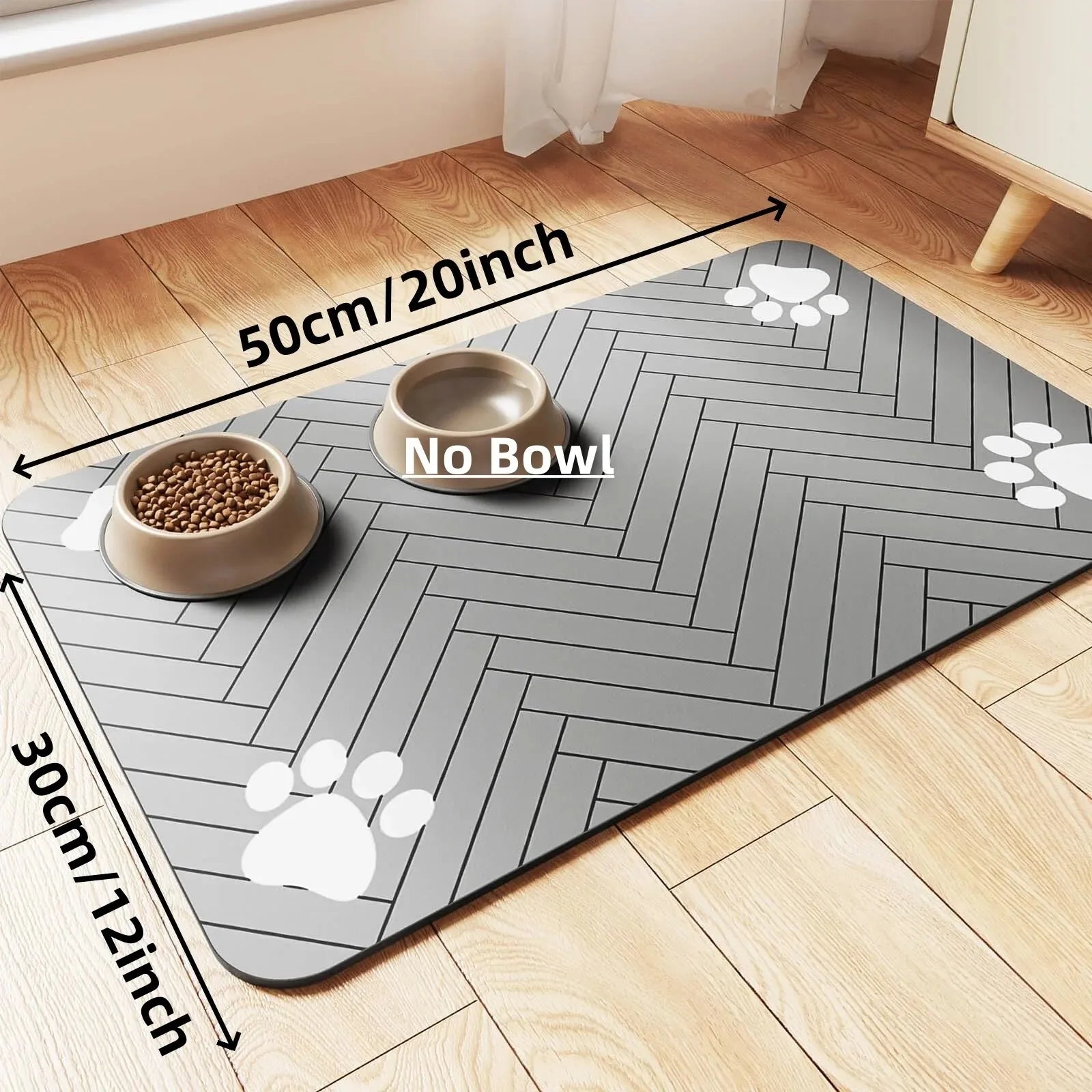 Non-Slip Pet Feeding Mat - Waterproof Food & Water Bowl Mat for Dogs & Cats
