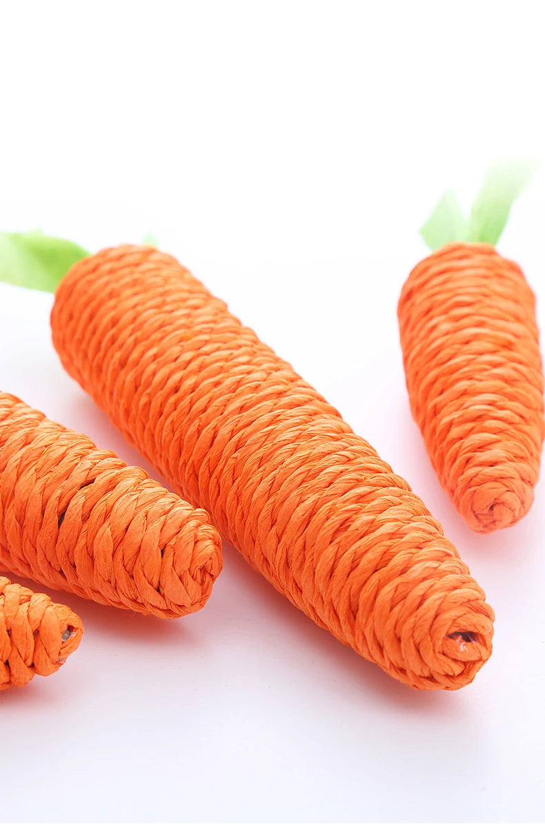 Carrot Cat Chew Toy - Interactive Wood & Paper Scratching Toy for Cat