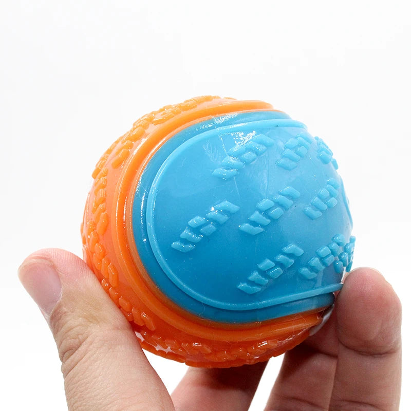 Interactive Dog Toy Ball Set - Squeaky TPR Chew Toys for Teeth Cleaning