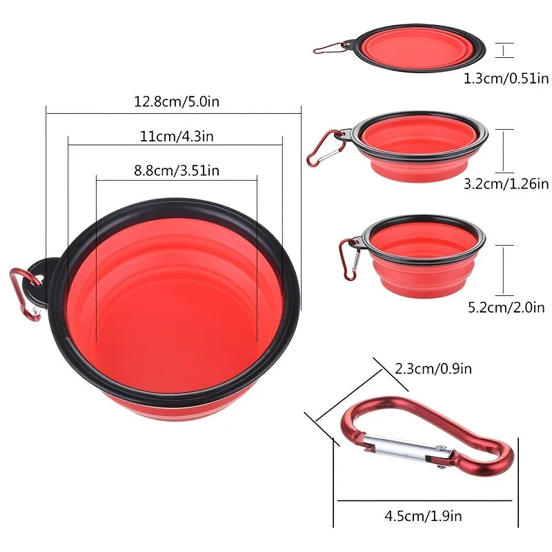 Collapsible Dog Travel Bowl - Portable Foldable Food & Water Bowl for Dogs