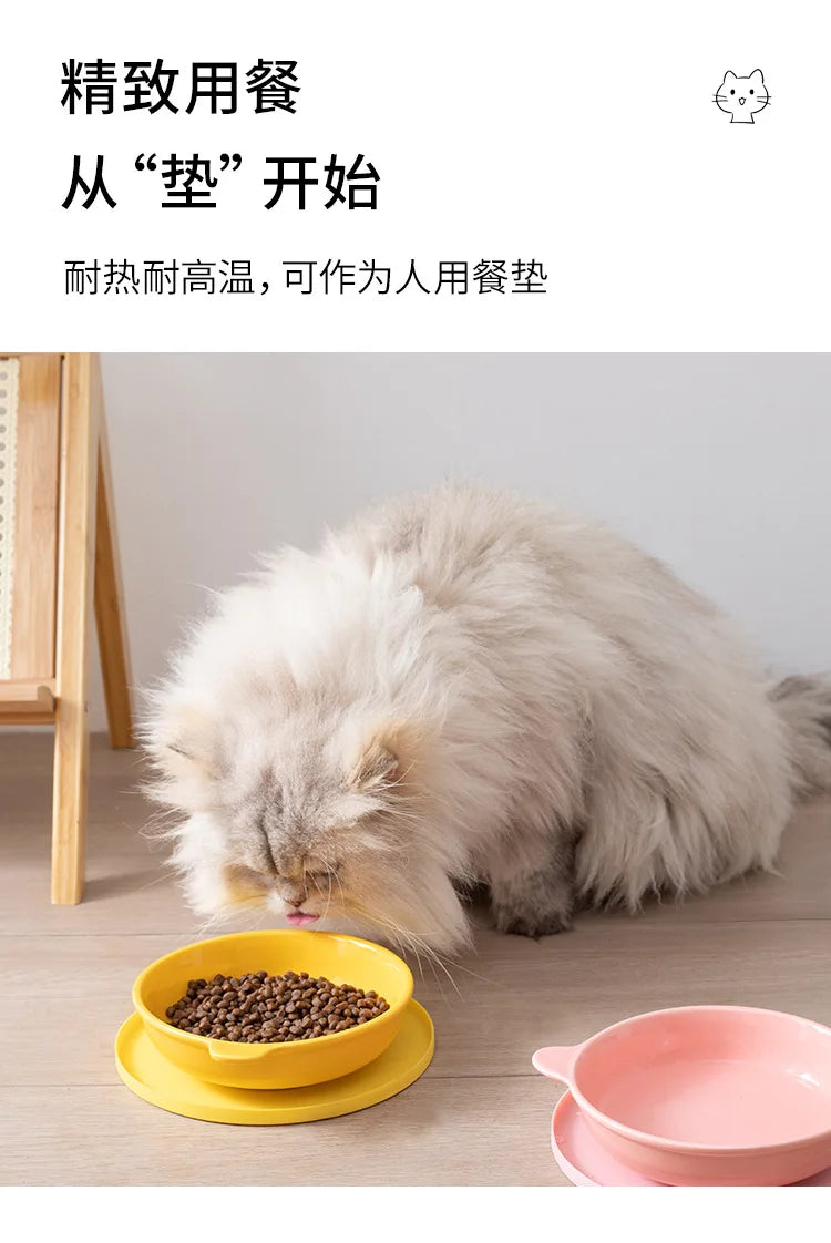 Round Pet Placemat - Non-Slip Rubber Bowl Mat for Dogs & Cats