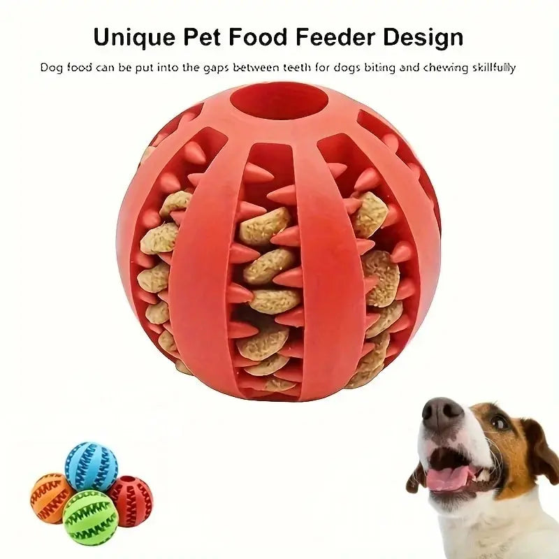 Dog Treat Ball Toy - Interactive Food Feeder & Teeth Cleaner for Dogs