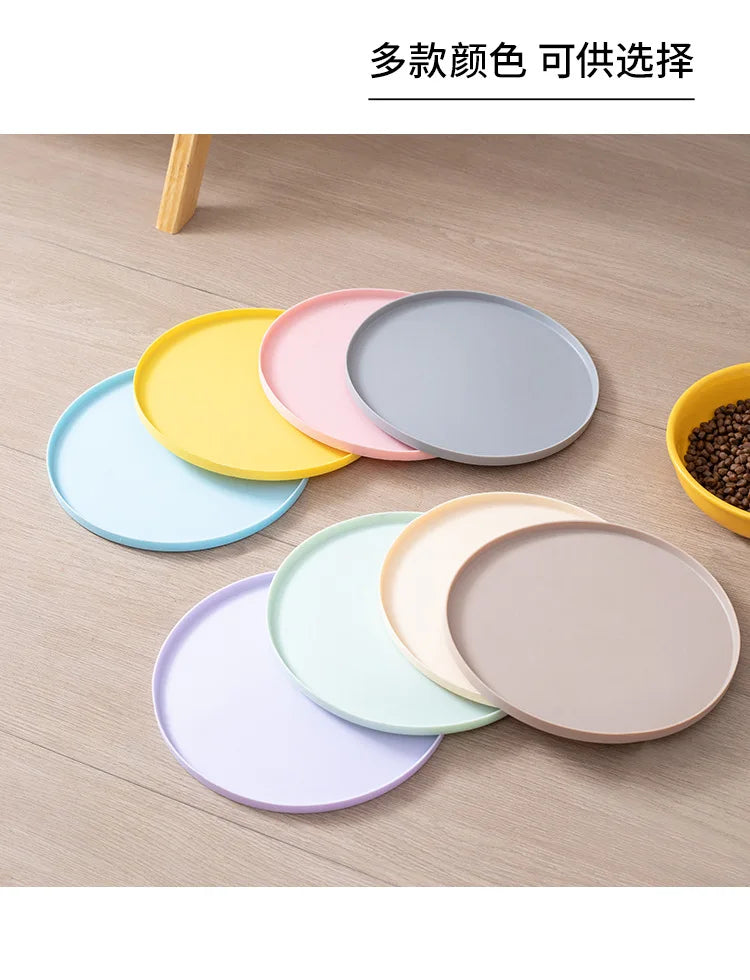 Round Pet Placemat - Non-Slip Rubber Bowl Mat for Dogs & Cats