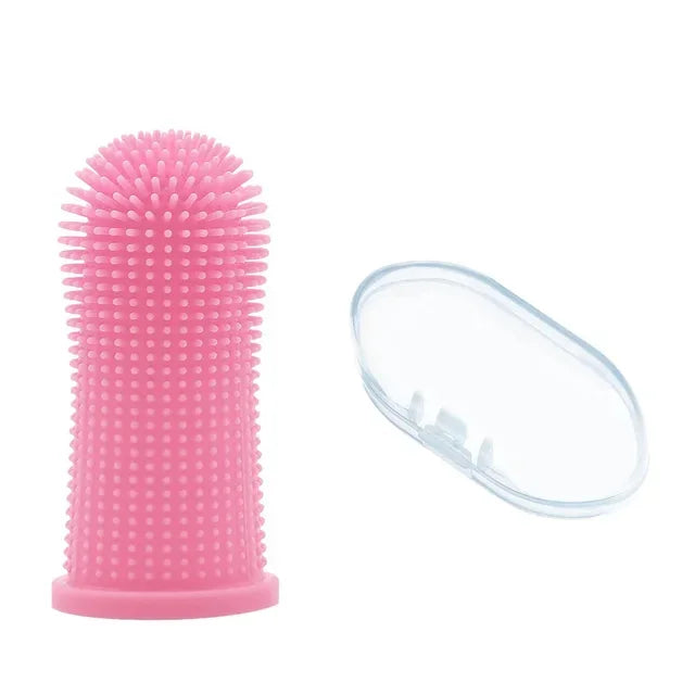 Silicone Finger Pet Toothbrush - 360° Dental Care Toothbrush for Dogs & Cats
