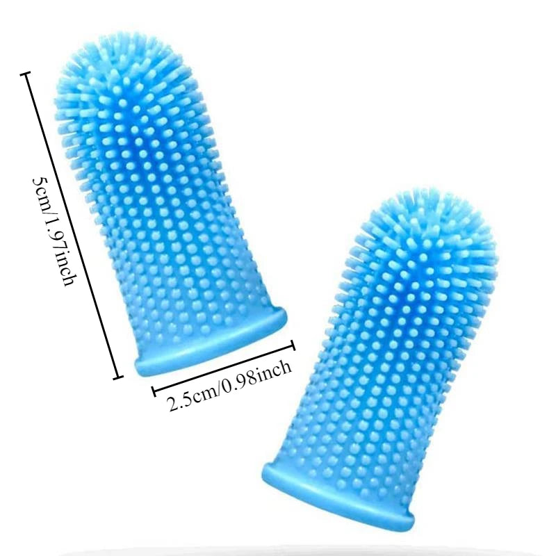 Silicone Finger Pet Toothbrush - 360° Dental Care Toothbrush for Dogs & Cats