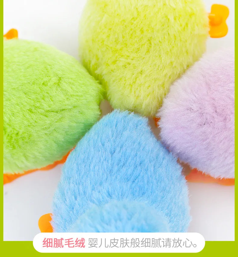 Wind-Up Jumping Chick Toy - Cute Fluffy Baby Chick for Cats & Kids