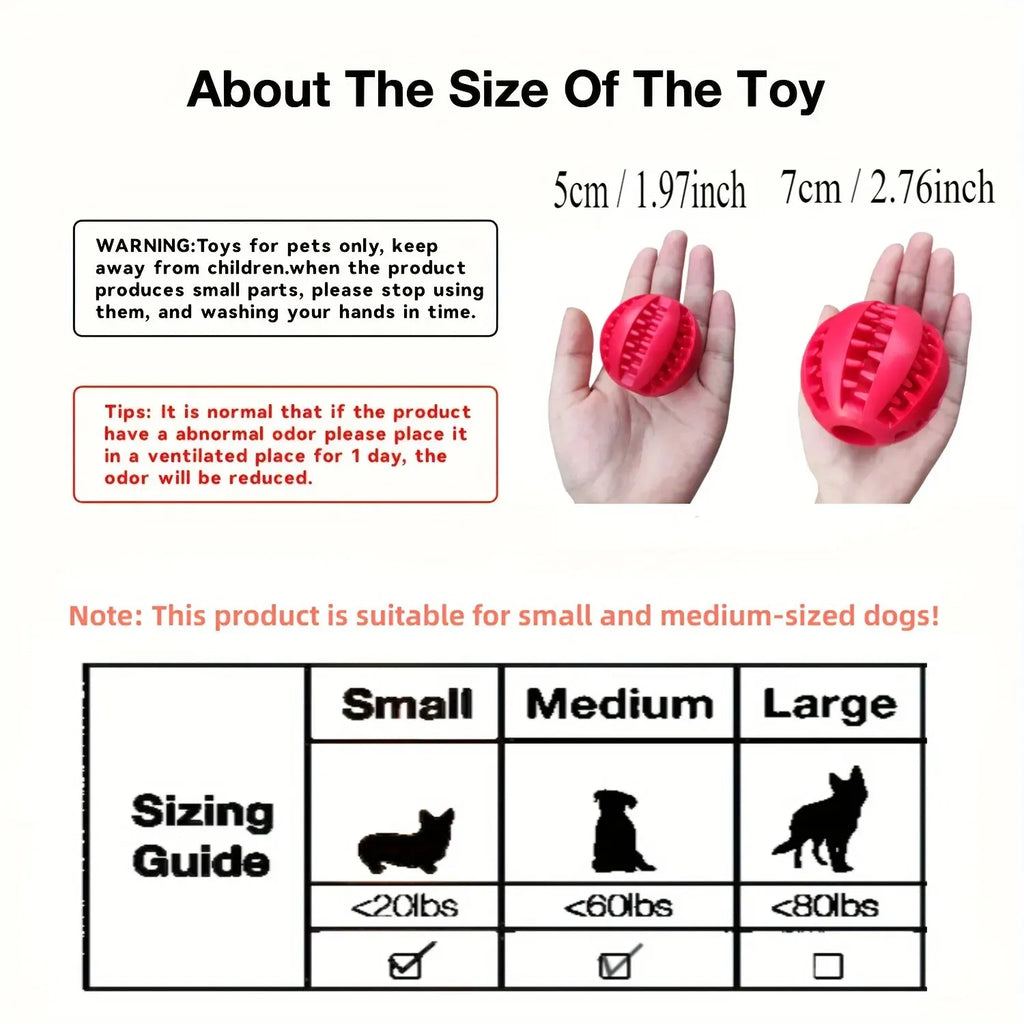 Dog Treat Ball Toy - Interactive Food Feeder & Teeth Cleaner for Dogs