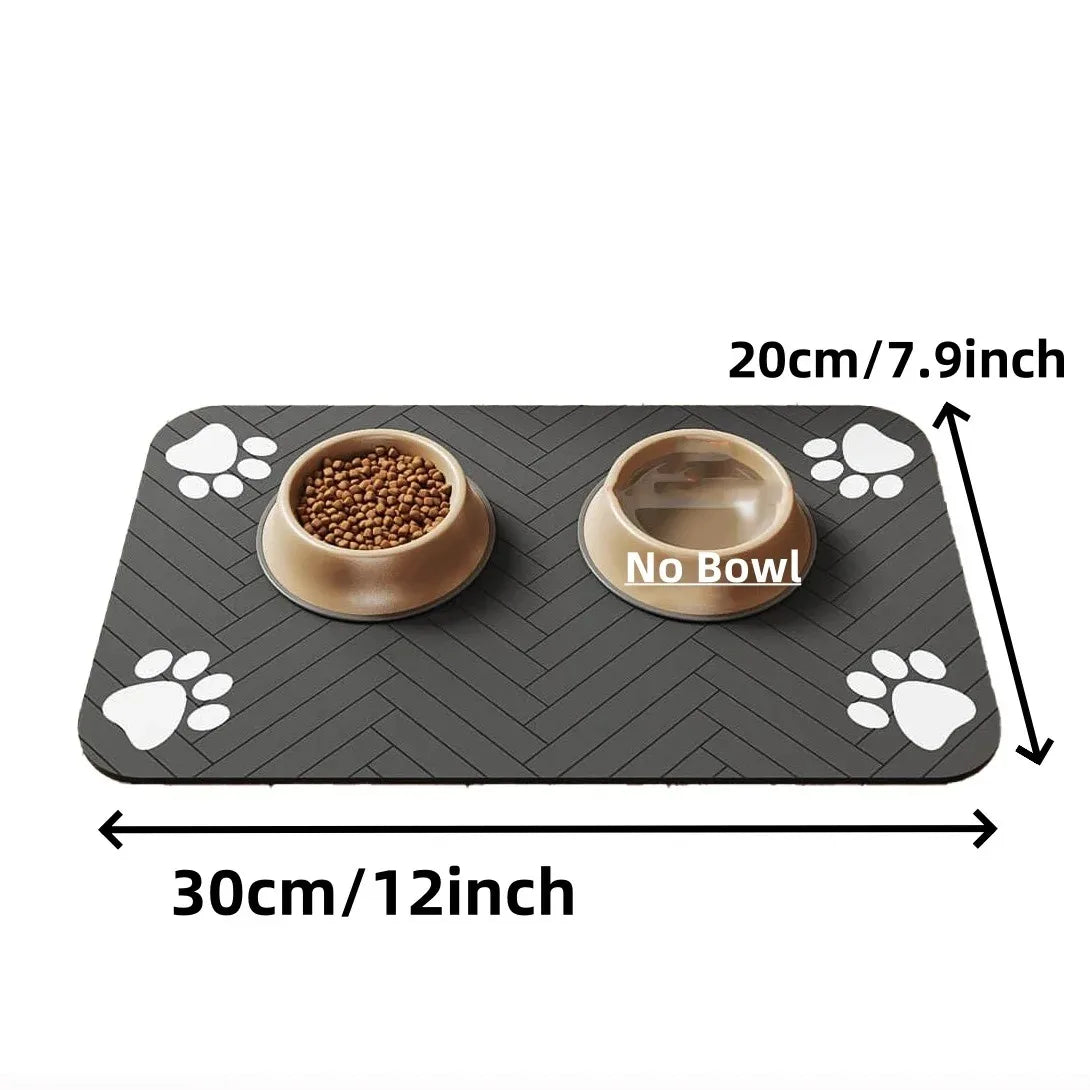 Non-Slip Pet Feeding Mat - Waterproof Food & Water Bowl Mat for Dogs & Cats
