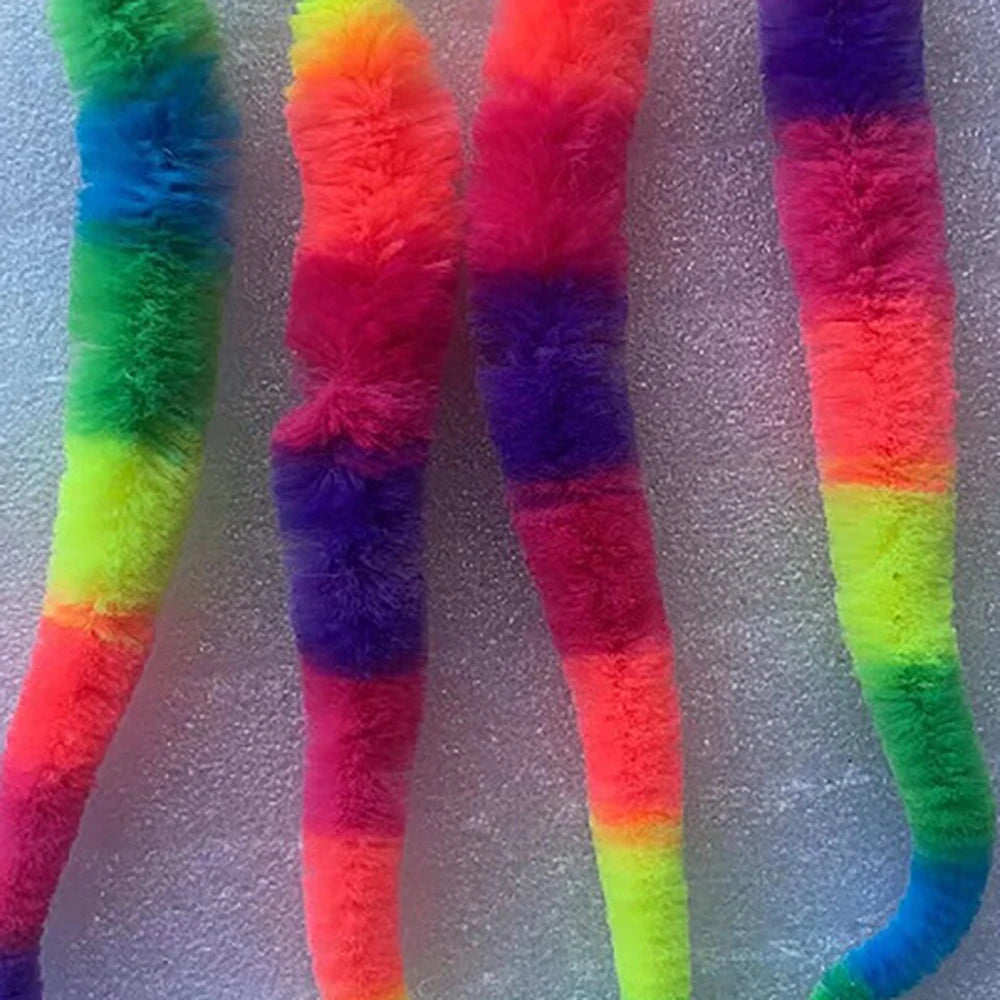 Colorful Cat Toy Ball Set - Interactive Faux Fur Balls & Feather Toys for Cats