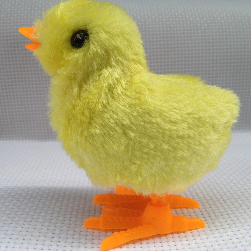 Wind-Up Jumping Chick Toy - Cute Fluffy Baby Chick for Cats & Kids