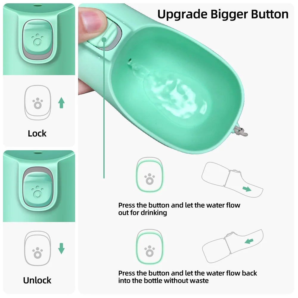 Portable Dog Water Bottle - Leakproof Travel Water Dispenser for Dogs & Cats